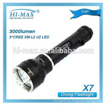 3 * Cree XM-L2 U2 llevó la luz llevada recargable del interruptor magnético 0N / OFF de 3800 lúmenes